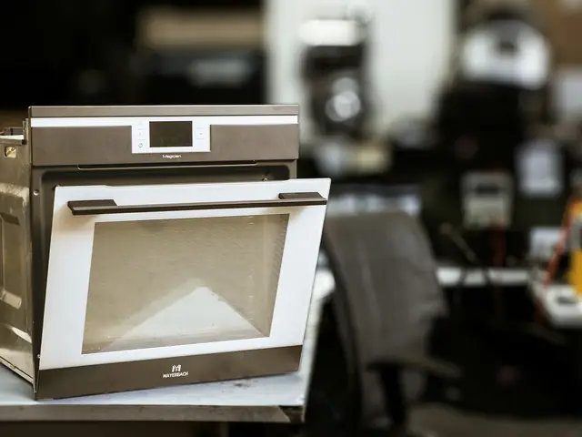Oven with the door open, ready for service